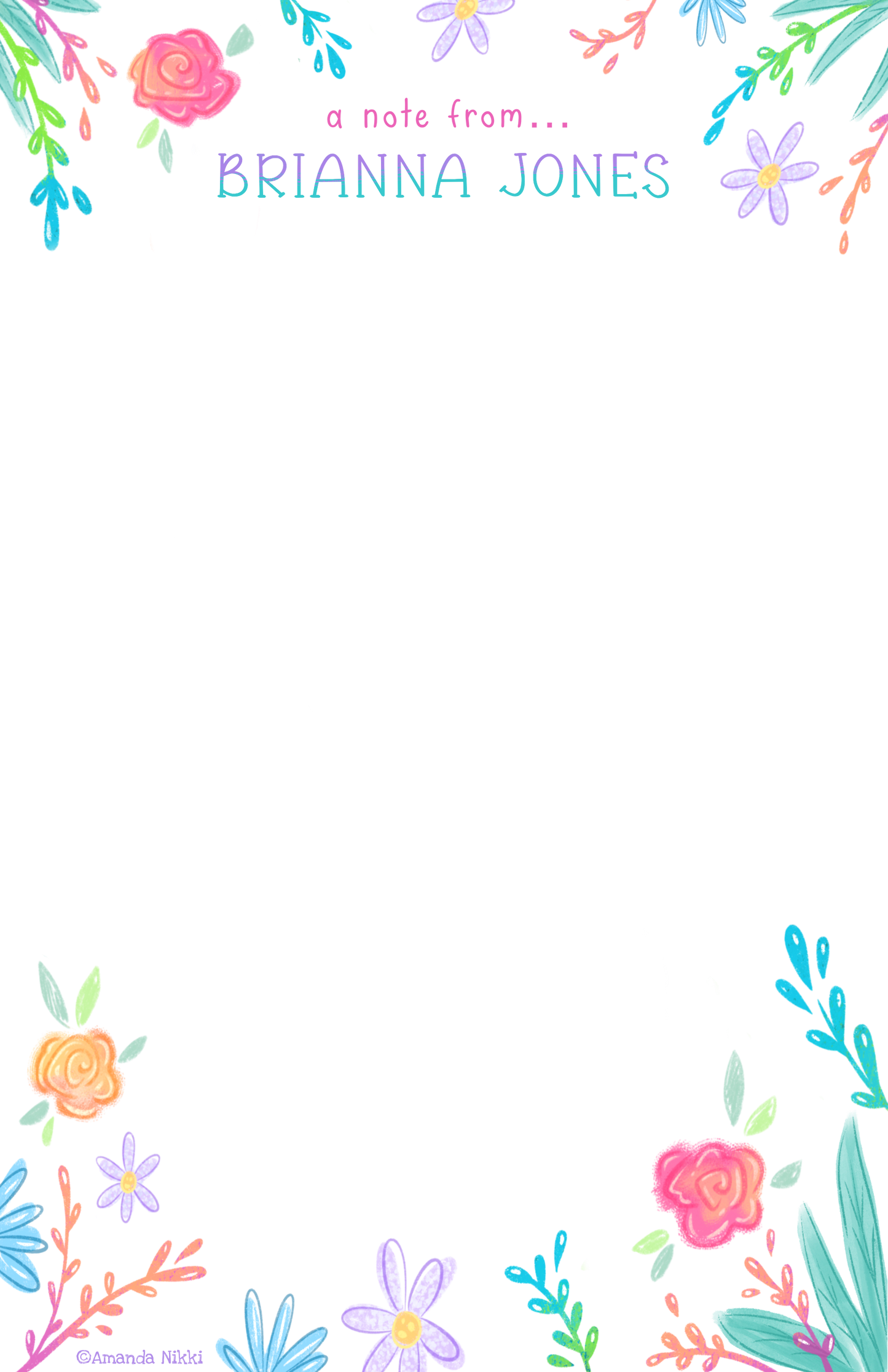 Personalized Flowers Notepad